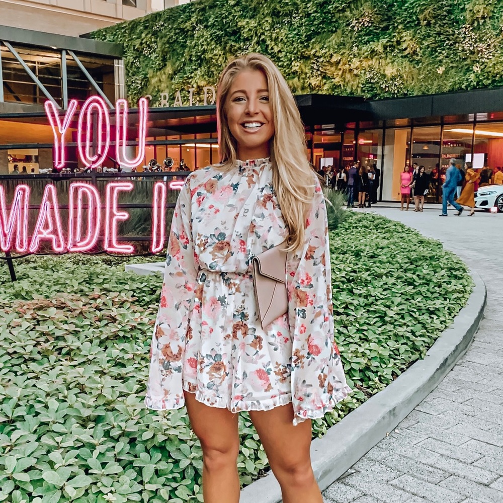 Floral Bell Sleeve Romper